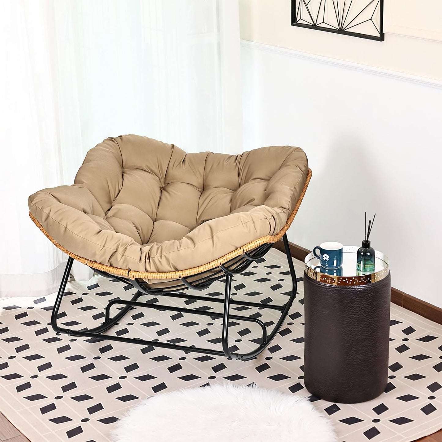 Oversized Egg-Shaped Rocking Recliner Chair