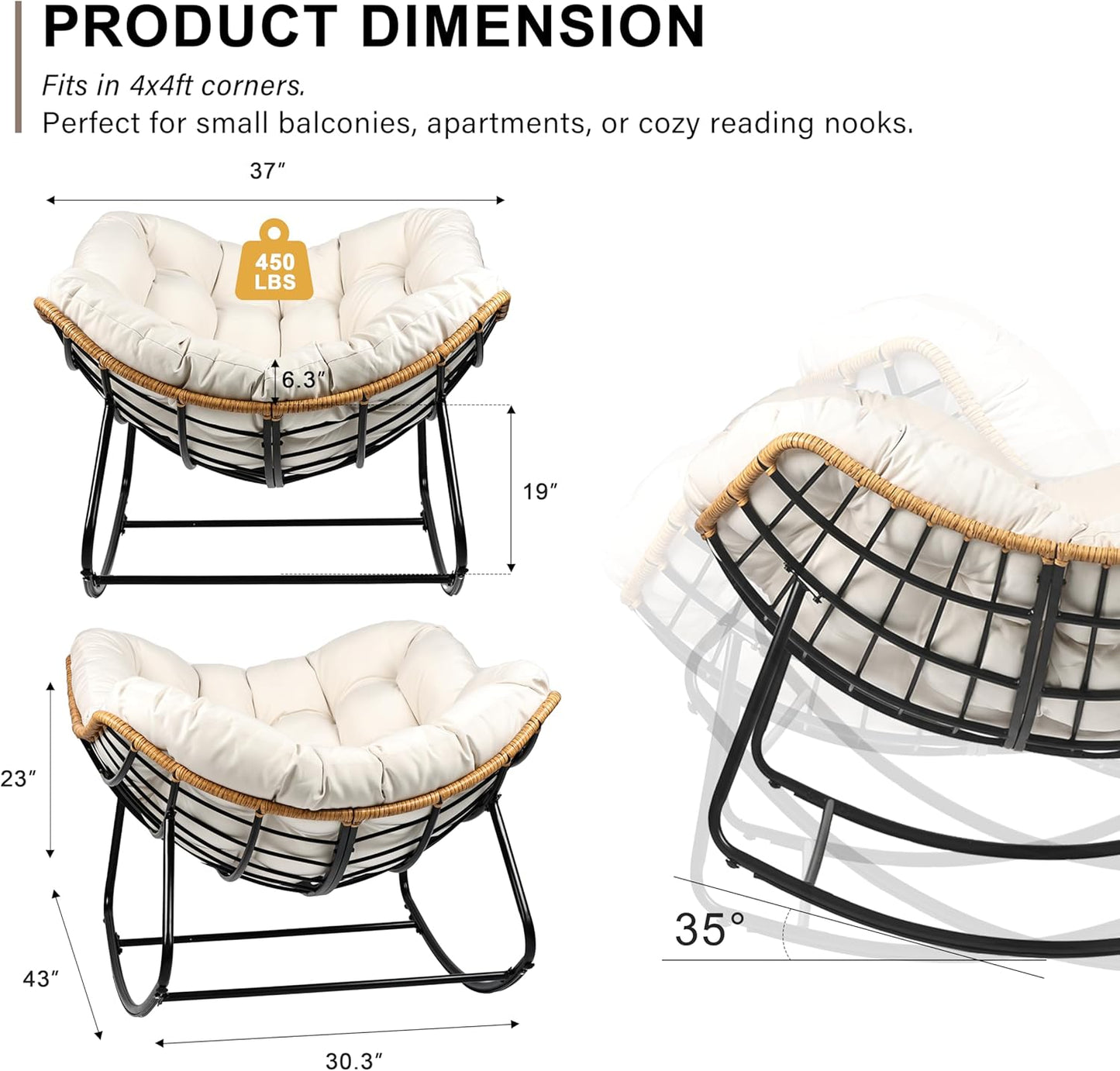Oversized Egg-Shaped Rocking Recliner Chair
