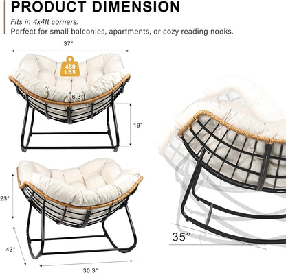 Oversized Egg-Shaped Rocking Recliner Chair
