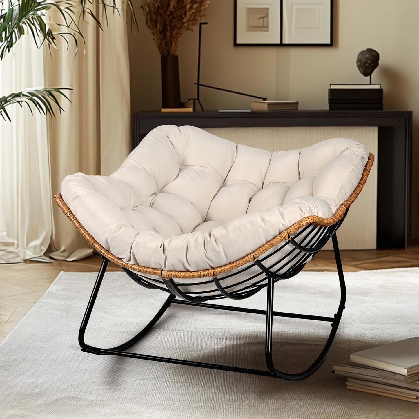 Oversized Egg-Shaped Rocking Recliner Chair