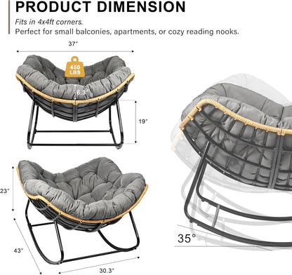 Oversized Egg-Shaped Rocking Recliner Chair
